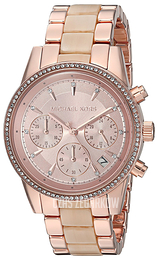 Michael Kors Ritz Różowe złoto/Stal w kolorze różowego złota Ø37 mm MK6493
