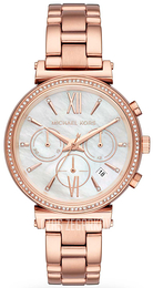 Michael Kors Sofie Biały/Stal w kolorze różowego złota Ø39 mm MK6576