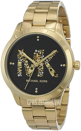 Michael Kors Czarny/Stal w odcieniu złota Ø38 mm MK6682