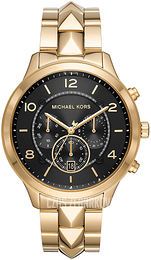 Michael Kors Czarny/Stal w odcieniu złota Ø44 mm MK6712