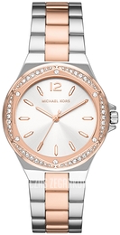 Michael Kors Lennox Biały/Stal w kolorze różowego złota Ø37 mm MK6989