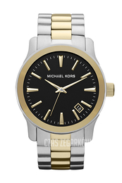 Michael Kors Runway Czarny/Stal w odcieniu złota Ø45 mm MK7064