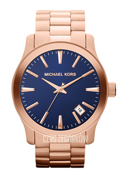 Michael Kors Runway Niebieski/Stal w kolorze różowego złota Ø45 mm MK7065