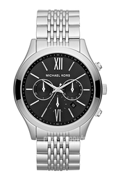 Michael Kors Brookton Czarny/Stal Ø45 mm MK8305