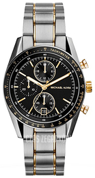 Michael Kors Accelerator Czarny/Stal w odcieniu złota Ø38 mm MK8368