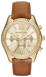 Michael Kors Lexington Żółte złoto/Skóra Ø44 mm MK8447