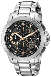 Michael Kors Ryker Czarny/Stal Ø43 mm MK8528