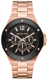 Michael Kors Lennox Czarny/Stal w kolorze różowego złota Ø45 mm MK8940