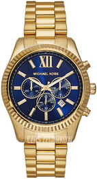 Michael Kors Lexington Niebieski/Stal w odcieniu złota Ø44 mm MK9153