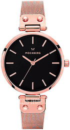 Mockberg Mesh Czarny/Stal w kolorze różowego złota Ø34 mm MO308