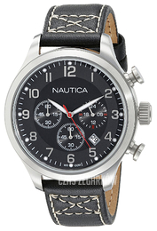 Nautica Chronograph Czarny/Skóra Ø44 mm A14696G