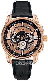 Nautica Nct Różowe złoto/Skóra Ø46 mm A24004G
