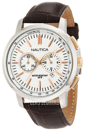 Nautica NCT Biały/Skóra Ø46 mm N19574G