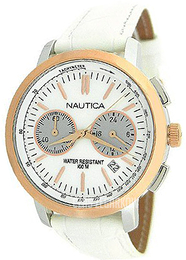 Nautica Chronograph Biały/Skóra Ø41 mm N19579