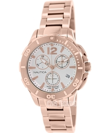 Nautica BFD 101 Biały/Stal w kolorze różowego złota Ø38 mm N24530M