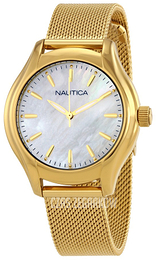 Nautica Analog Biały/Stal w odcieniu złota Ø35 mm NAD12546L