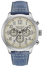 Nautica Chronograph Biały/Skóra Ø45 mm NAD14530G