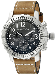Nautica Chronograph Czarny/Skóra Ø47 mm NAD18506G