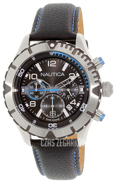 Nautica Chronograph Czarny/Skóra Ø46 mm NAD20503G