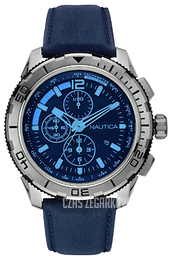 Nautica Chronograph Niebieski/Skóra Ø48 mm NAI19518G