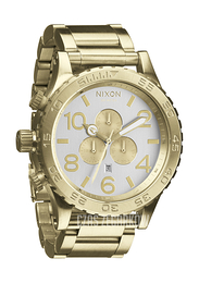 Nixon The 51-30 Chrono Biały/Stal w odcieniu złota Ø51 mm A0831219-00