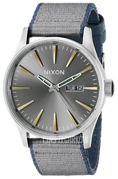 Nixon The Sentry Szary/Skóra Ø42 mm A1052068-00