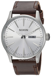 Nixon The Sentry Srebrny/Skóra Ø42 mm A11382592-00