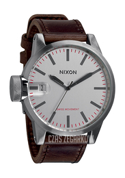 Nixon The Chronicle Srebrny/Skóra Ø48.5 mm A1271113-00