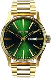 Nixon The Sentry Zielony/Stal w odcieniu złota Ø42 mm A356-1919