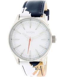 Nixon The Sentry Biały/Skóra Ø38 mm A3772088-00