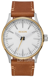 Nixon The Sentry Biały/Skóra Ø38 mm A3772548-00