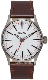 Nixon The Sentry Srebrny/Skóra Ø38 mm A3772665-00