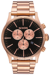 Nixon Czarny/Stal w kolorze różowego złota Ø42 mm A3861932-00