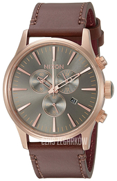 Nixon The Sentry Szary/Skóra Ø42 mm A4052001-00