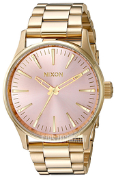 Nixon The Sentry Różowy/Stal w odcieniu złota Ø38 mm A4502360-00
