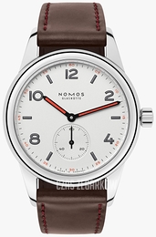 Nomos Glashütte Club Srebrny/Skóra Ø36 mm N-703.1