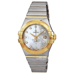 Omega Constellation Brushed Chronometer Biały/18 karatowe żółte złoto Ø31 mm 123.20.31.20.55.002