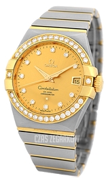 Omega Constellation Co-Axial 38mm Srebrny/18 karatowe żółte złoto Ø38 mm 123.25.38.21.58.001