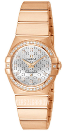 Omega Constellation Brushed Quartz Srebrny/18 karatowe różowe złoto Ø27 mm 123.55.27.60.52.001