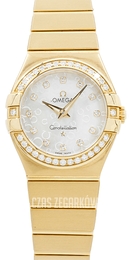 Omega Constellation Quartz 27mm Biały/18 karatowe różowe złoto Ø27 mm 123.55.27.60.55.016