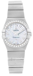 Omega Constellation Quartz 27mm Biały/Stal Ø27 mm 123.15.27.60.55.002
