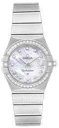 Omega Constellation Quartz 27mm Biały/Stal Ø27 mm 123.15.27.60.55.005