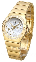 Omega Constellation Co-Axial 27mm Biały/18 karatowe żółte złoto Ø27 mm 123.55.27.20.05.001