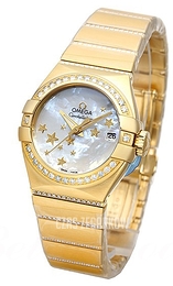 Omega Constellation Co-Axial 27mm Biały/18 karatowe żółte złoto Ø27 mm 123.55.27.20.05.002