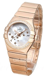 Omega Constellation Co-Axial 27mm Biały/18 karatowe różowe złoto Ø27 mm 123.55.27.20.05.003