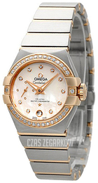 Omega Constellation Co-Axial 27mm Biały/18 karatowe różowe złoto Ø27 mm 127.25.27.20.55.001