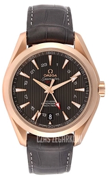 Omega Seamaster Aqua Terra 150m Co-Axial GMT 43mm Czarny/Skóra Ø43 mm 231.53.43.22.06.002