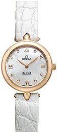 Omega De Ville Prestige Quartz 27.4mm Biały/Skóra Ø27.4 mm 424.53.27.60.55.002