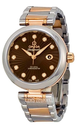 Omega De Ville Ladymatic Co-Axial 34mm Brązowy/Stal w kolorze różowego złota Ø34 mm 425.20.34.20.63.001