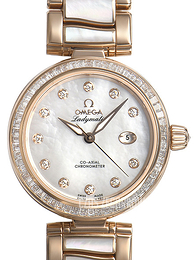 Omega De Ville Ladymatic Co-Axial 34mm Biały/18 karatowe różowe złoto Ø34 mm 425.65.34.20.55.007